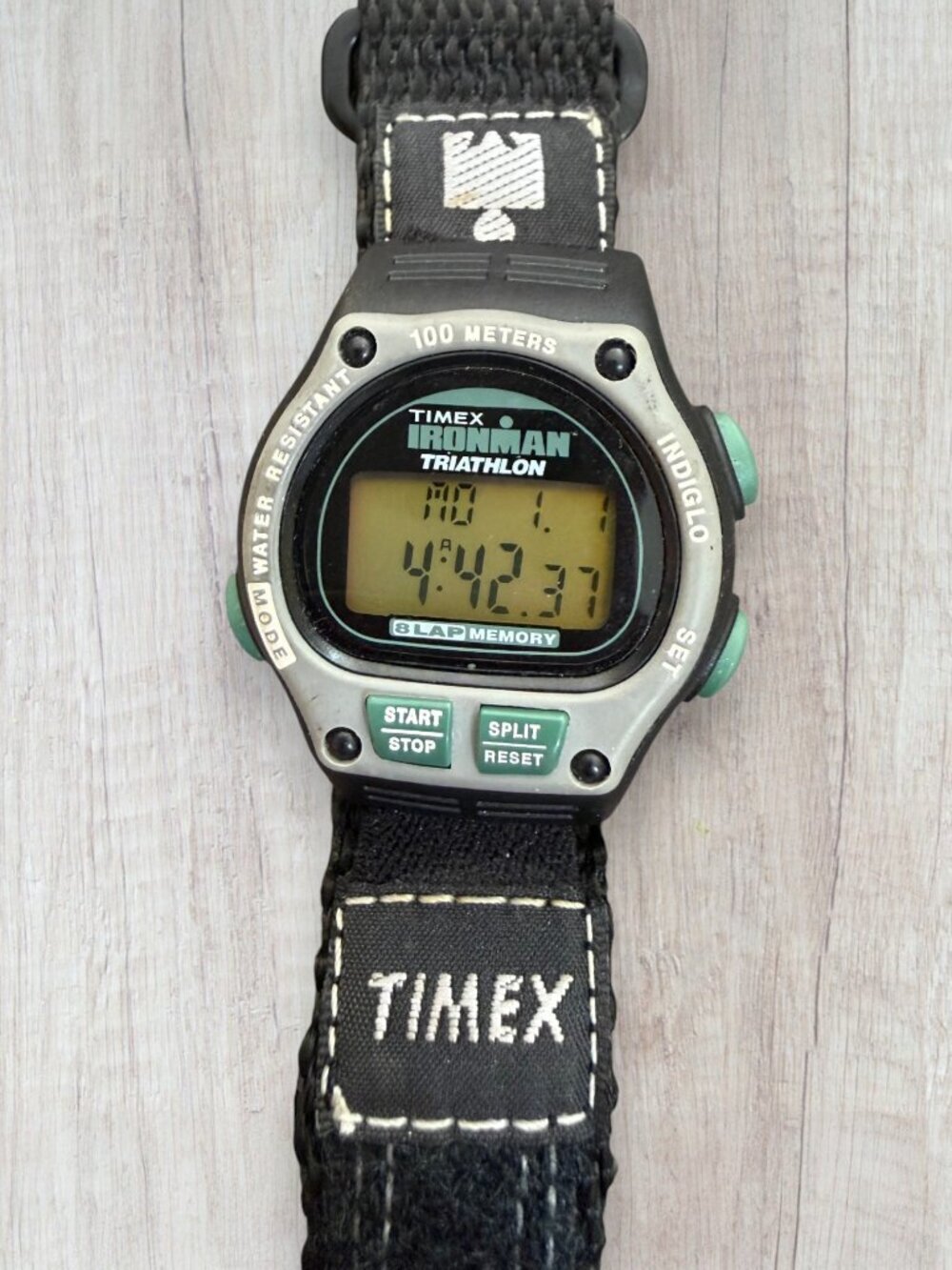 Vintage Timex Ironman Triathlon 8 Lap Memory 770 Watch Indiglo 100M Works